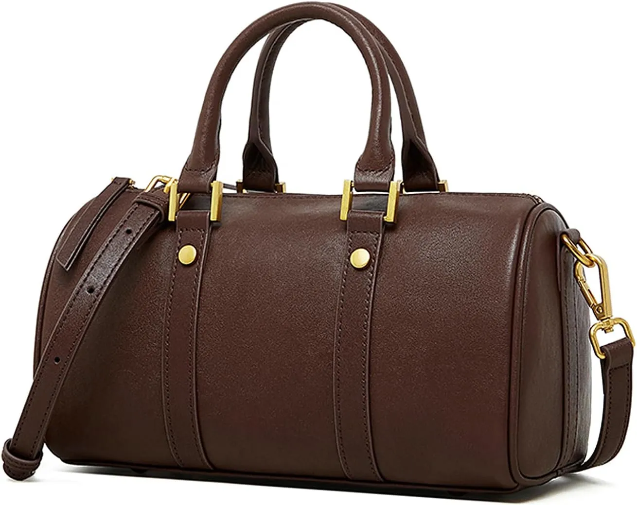 Boston Crossbody Bags for Women, Top Handle Stachel Tote Purses, Genuine Leather Handbags with Removable Strap