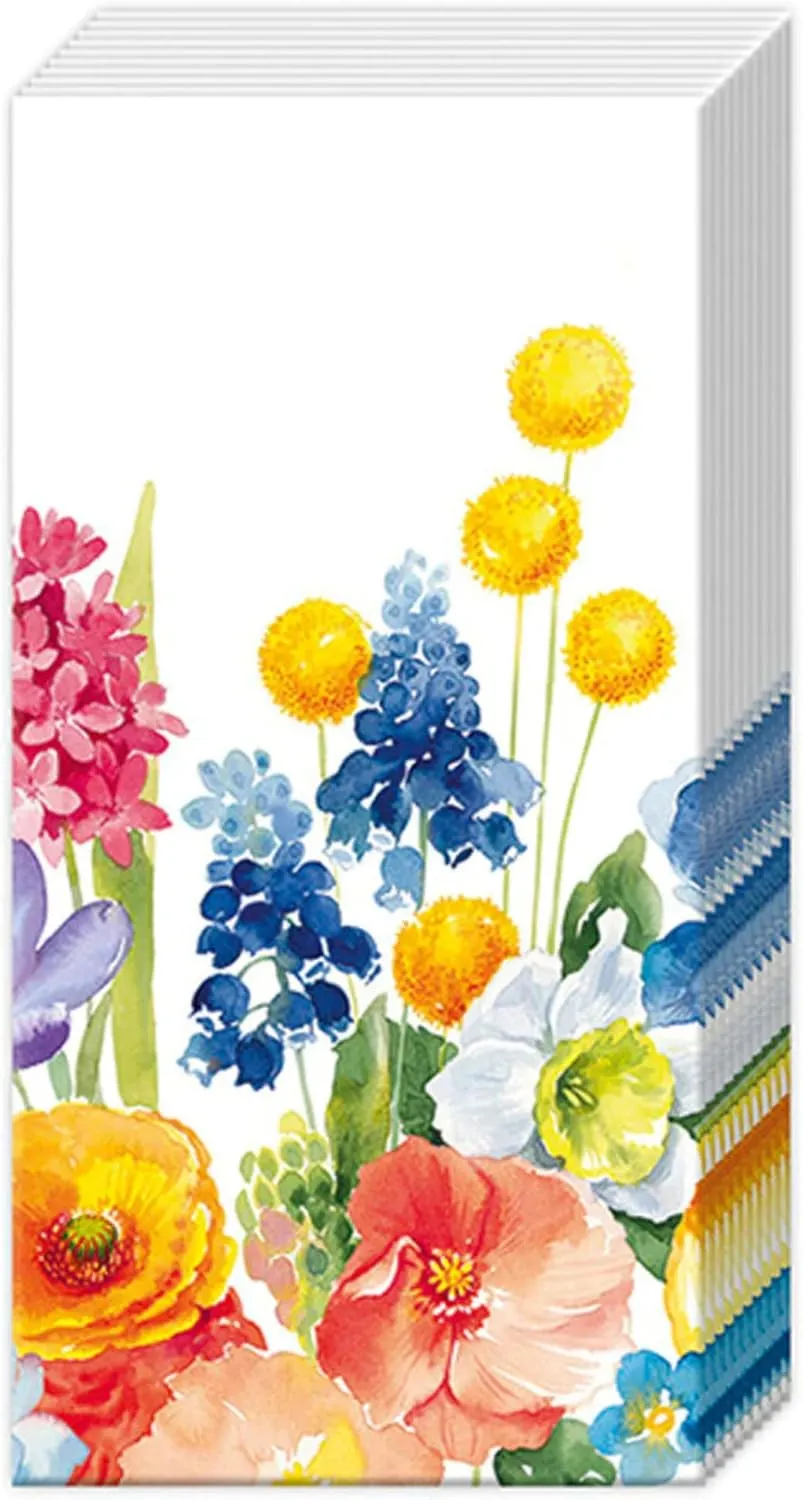 Boston International Bulk 4-Ply Floral Pocket Tissues, Bundle of 6 Packs of 10 Tissues (Early Magic)
