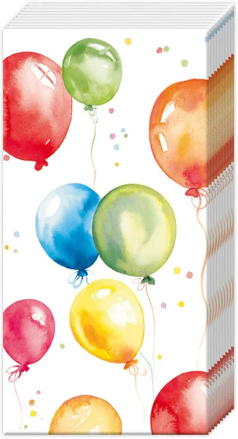 Boston International Bulk 4-Ply Pocket Tissues, Bundle of 6 Packs of 10 Tissues (Birthday Balloons)