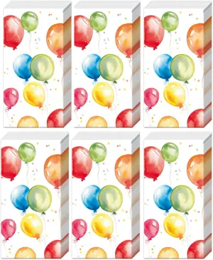 Boston International Bulk 4-Ply Pocket Tissues, Bundle of 6 Packs of 10 Tissues (Birthday Balloons)