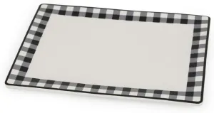 Boston International Ceramic Serving Platter, 10 x 8-Inches, Black & White Check