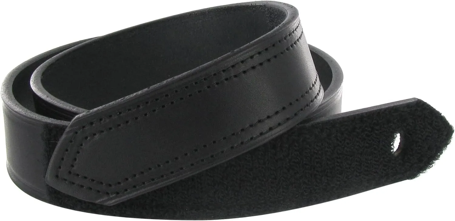 Boston Leather 1.5in. Hook And Loop Tipped Leather Belt 54 Black