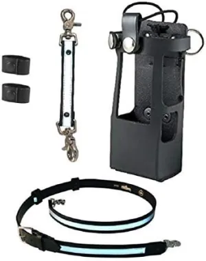 Boston Leather Firefighter's Radio Bundle - Anti-Sway Strap, Holder for Motorola APX 6000XE/8000 (Reflective)