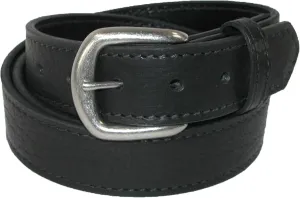 Boston Leather Men's Big & Tall Bison Leather Belt with Removable Buckle, 46, Black