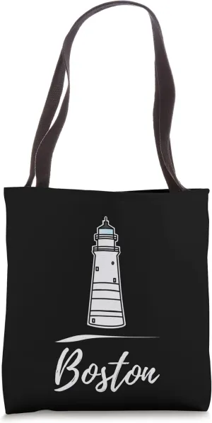 Boston lighthouse Massachusetts Tote Bag