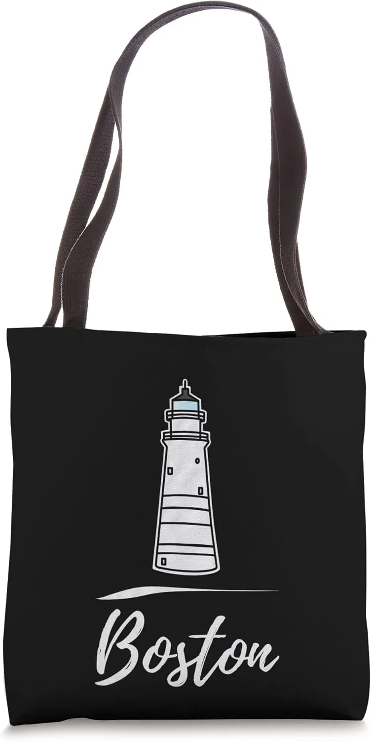 Boston lighthouse Massachusetts Tote Bag
