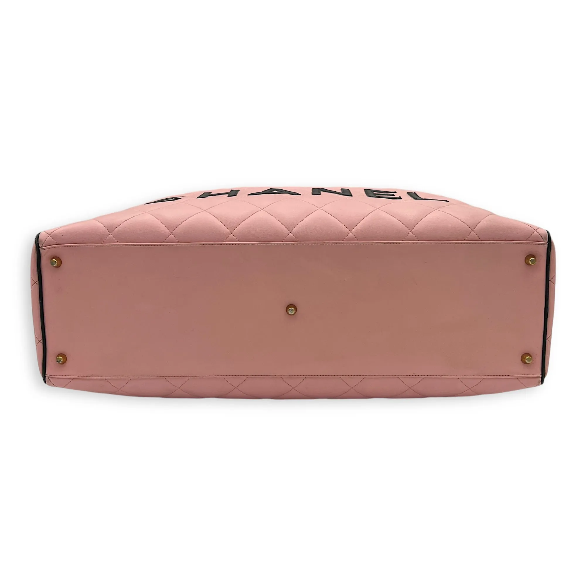 Boston Pink Top Handle Bag in Calfskin, Gold hardware