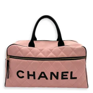 Boston Pink Top Handle Bag in Calfskin, Gold hardware