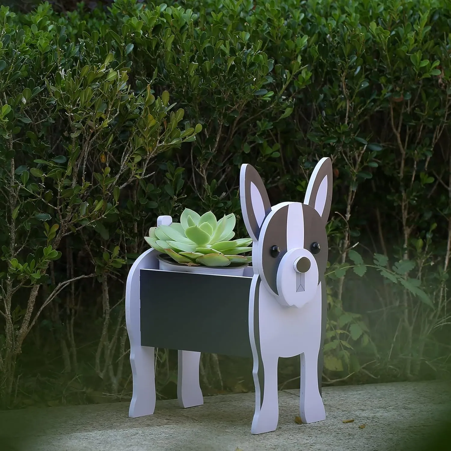 Boston Terrier Gifts for Women, Boston Terrier Dog Planter Plant Pot, Dog Flower Pots for Outdoor Garden Decoration, Boston Terrier Plant Container Holder Office Home Decor Small Boston Terrier
