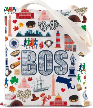 Boston Trip Tote Bag New England Souvenir Gift Boston Travel Handle Bag Massachusetts Gift Boston Housewarming Gift