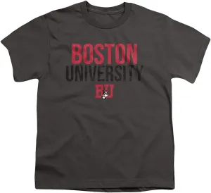 Boston University Official Stacked Youth Kids Boy/Girls T Shirt