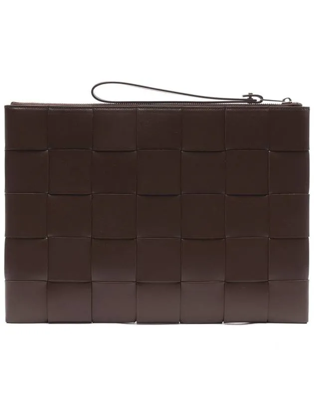 Bottega Veneta Intrecciato Weaving Strap Clutch Bag Brown