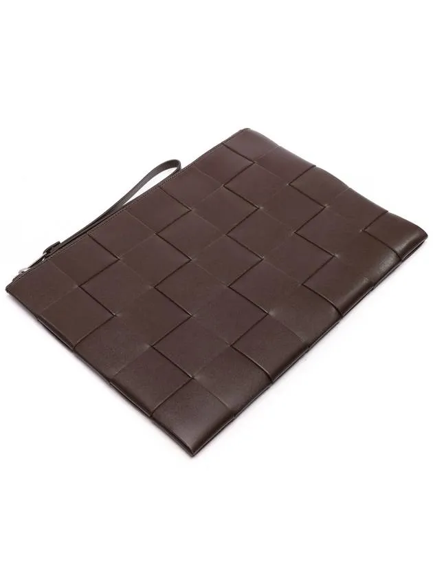 Bottega Veneta Intrecciato Weaving Strap Clutch Bag Brown