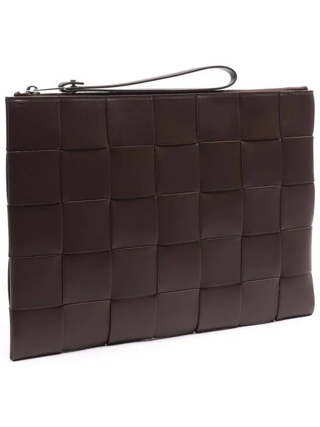 Bottega Veneta Intrecciato Weaving Strap Clutch Bag Brown