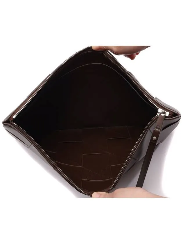 Bottega Veneta Intrecciato Weaving Strap Clutch Bag Brown