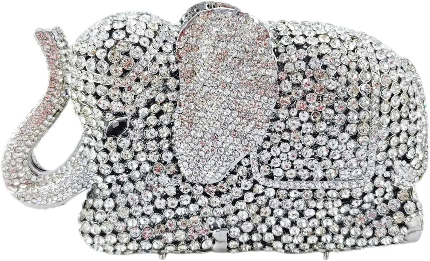 Boutique De FGG Elephant Crystal Clutch Bags Women Animal Rhinestone Evening Handbags Bridal Party Crystal Clutch Purse,Mini