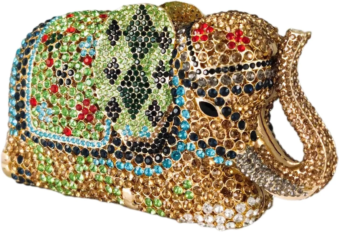 Boutique De FGG Elephant Crystal Clutch Bags Women Animal Rhinestone Evening Handbags Bridal Party Crystal Clutch Purse,Mini