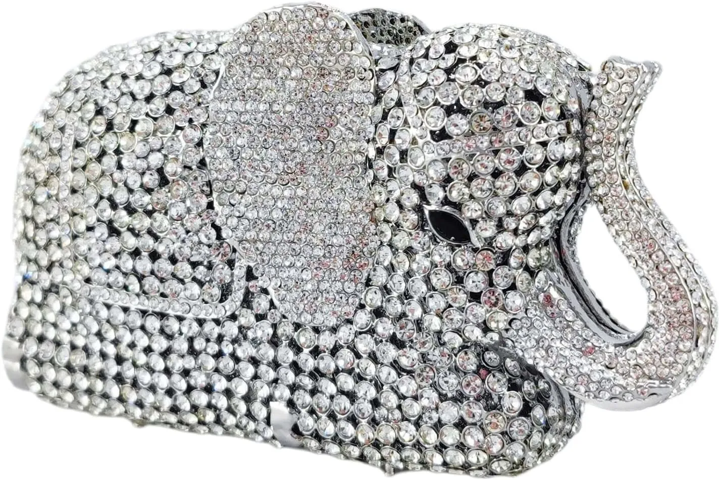 Boutique De FGG Elephant Crystal Clutch Bags Women Animal Rhinestone Evening Handbags Bridal Party Crystal Clutch Purse,Mini
