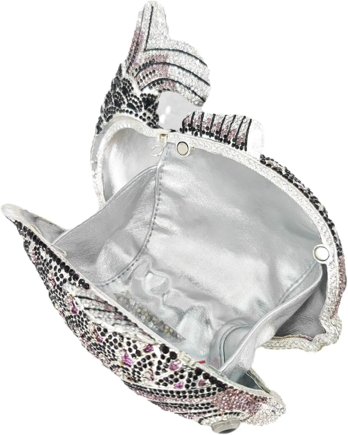 Boutique De FGG Fish Rhinestone Clutch Purses for Women Formal Evening Bags Prom Purse Wedding Party Crystal Clutch Bag,Mini