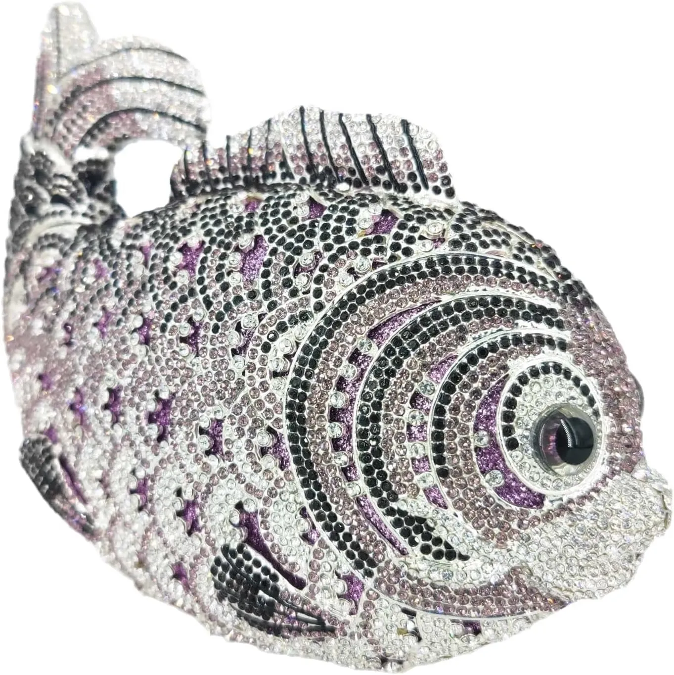 Boutique De FGG Fish Rhinestone Clutch Purses for Women Formal Evening Bags Prom Purse Wedding Party Crystal Clutch Bag,Mini