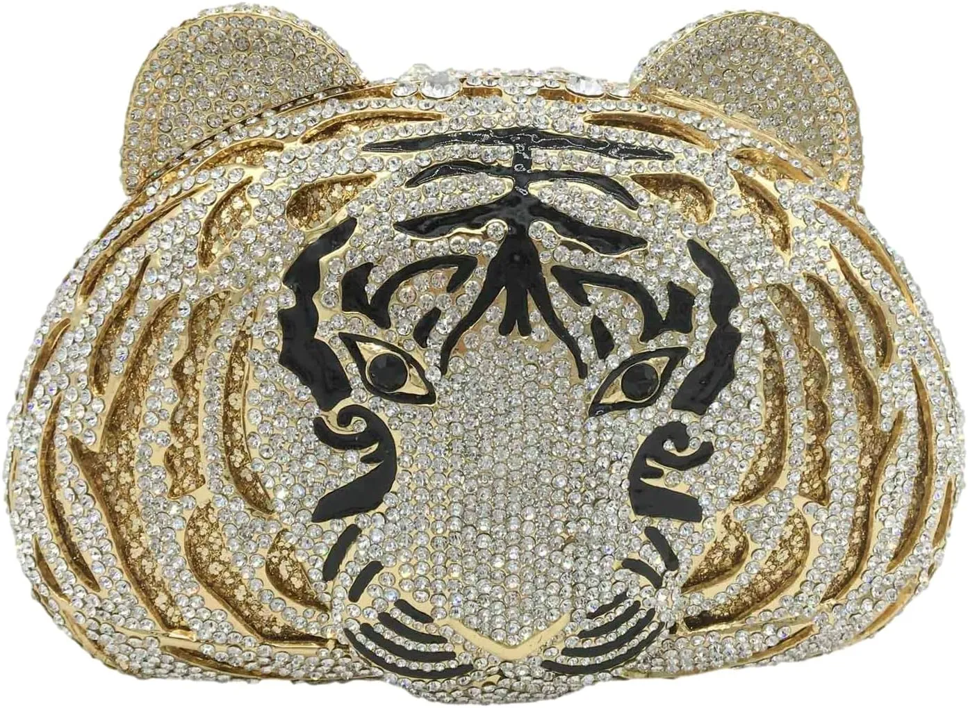 Boutique De FGG Tiger Clutch Purse for Women Animal Crystal Evening Bag Formal Party Rhinestone Handbag Prom Clutch Bag,Mini