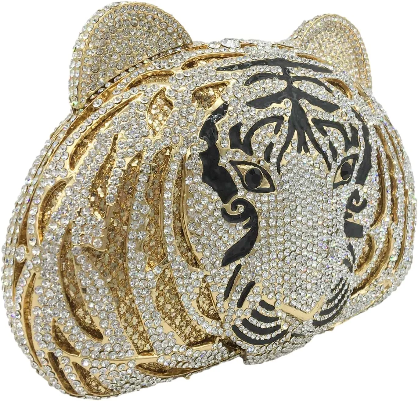 Boutique De FGG Tiger Clutch Purse for Women Animal Crystal Evening Bag Formal Party Rhinestone Handbag Prom Clutch Bag,Mini