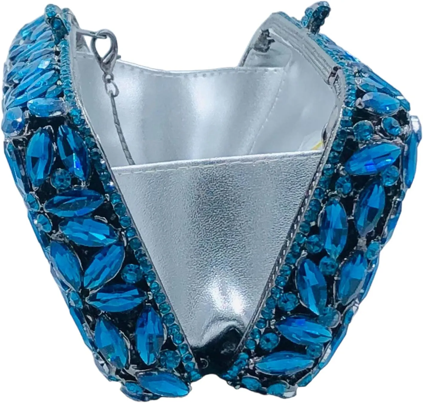 Boutique De FGG Women Crystal Clutch Bag Minaudiere Box Handbag Party Prom Rhinestone Clutch Purse Wedding Bag, Mini