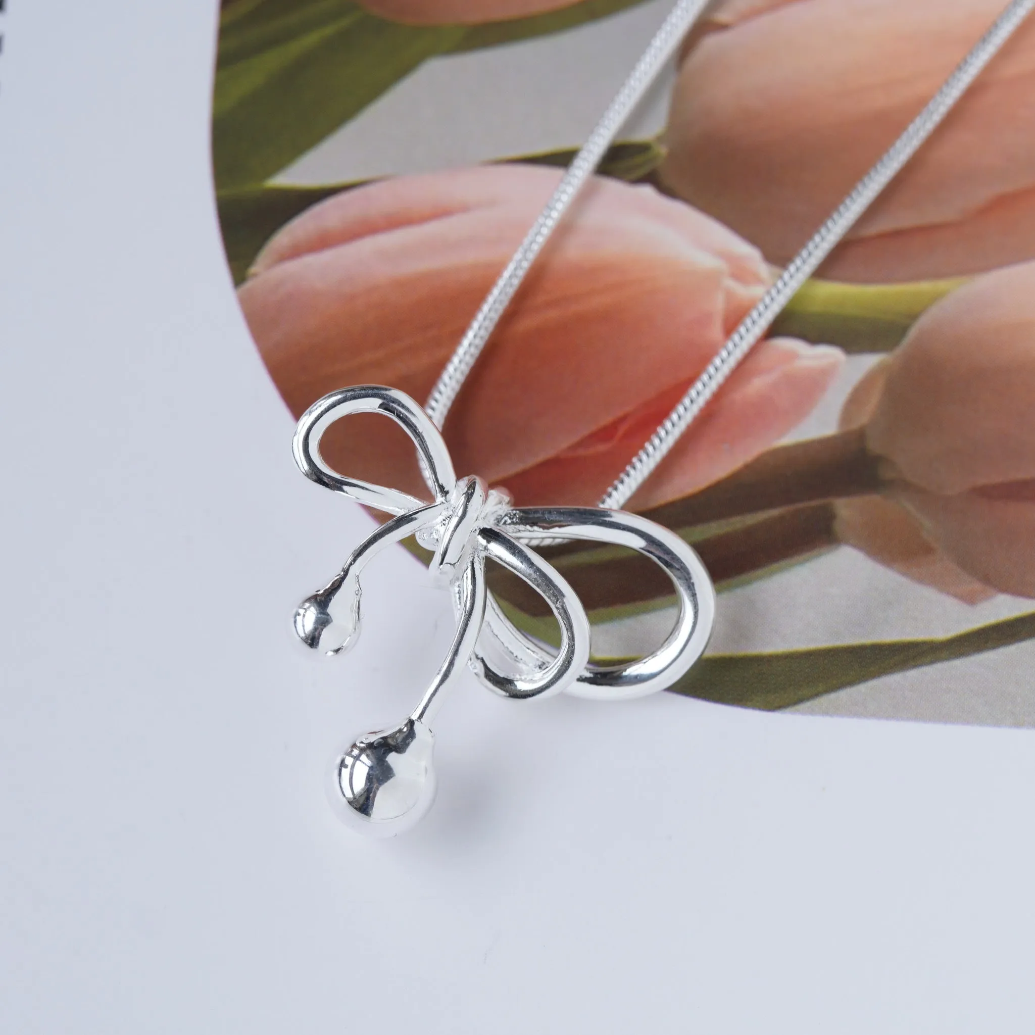 Bowknot Silver Necklace