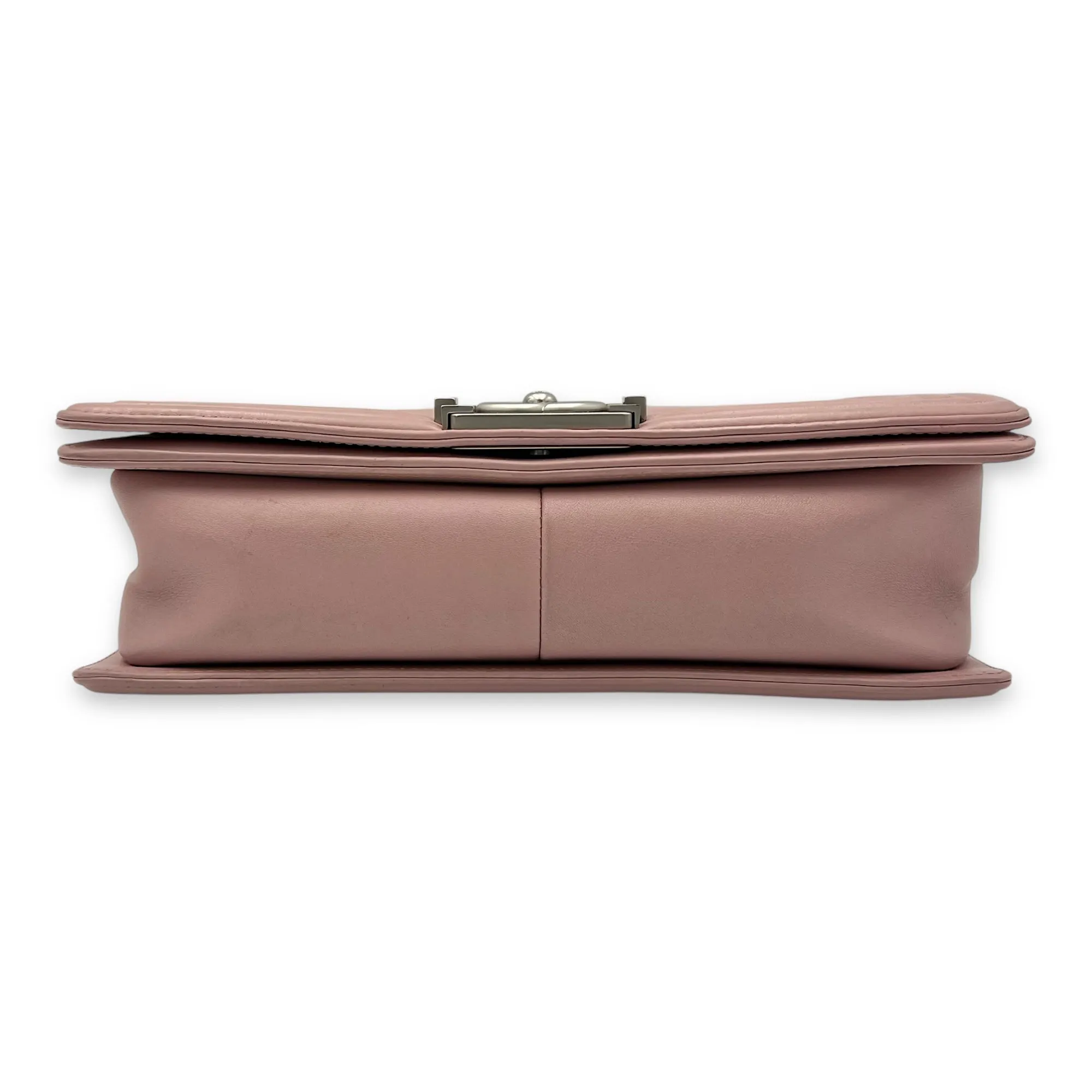 Boy Crossbody Bag Medium Pink in Calfskin, Silver hardware