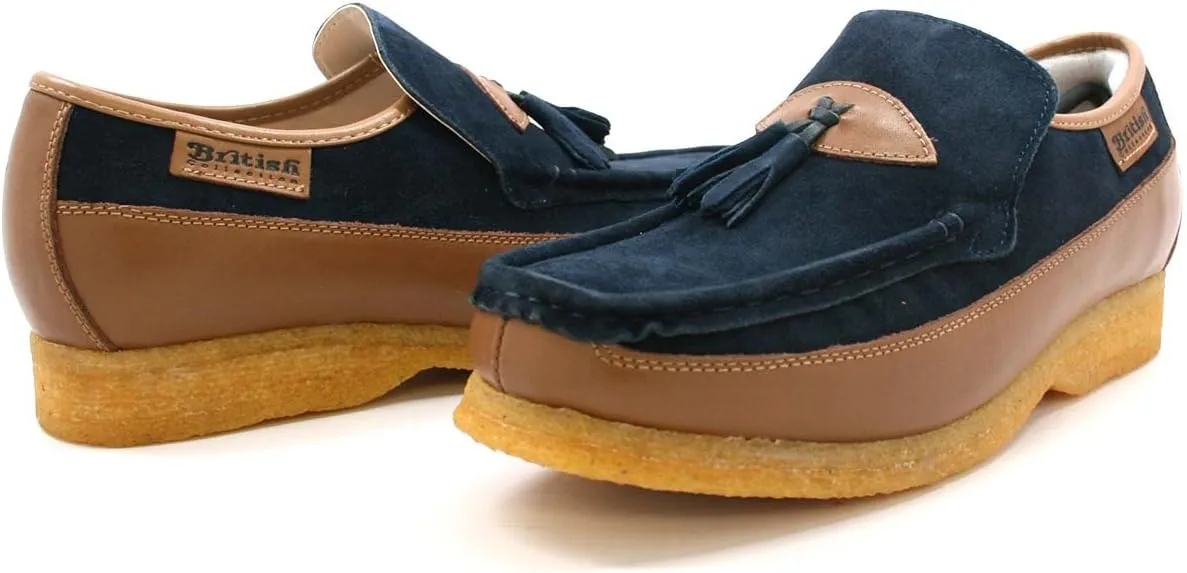 British Collection King Old School Slip On Black Suede Shoes