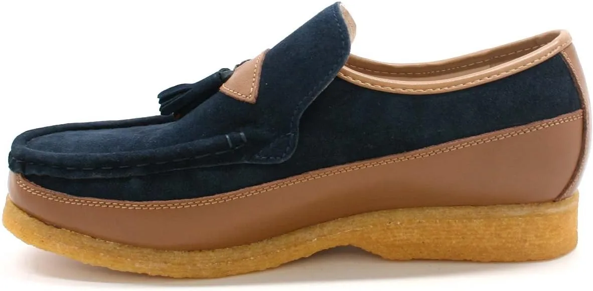 British Collection King Old School Slip On Black Suede Shoes
