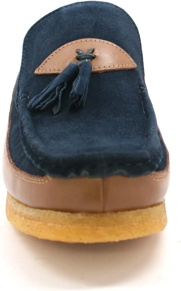British Collection King Old School Slip On Black Suede Shoes