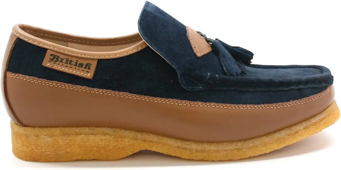 British Collection King Old School Slip On Black Suede Shoes
