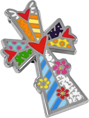 Britto Romero Collectible Cross Enamel Pin
