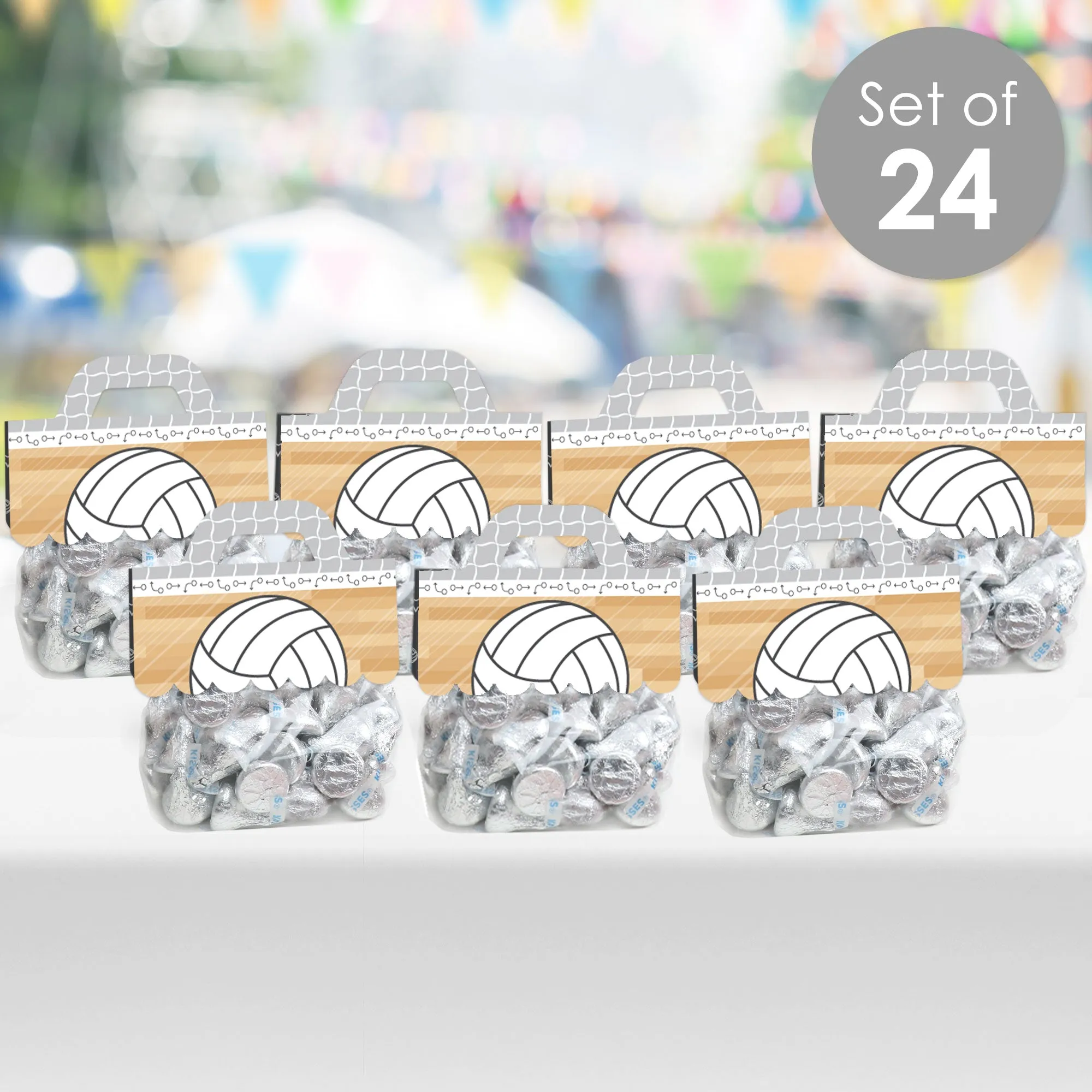 Bump, Set, Spike - Volleyball - DIY Baby Shower or Birthday Party Clear Goodie Favor Bag Labels - Candy Bags with Toppers - Set of 24