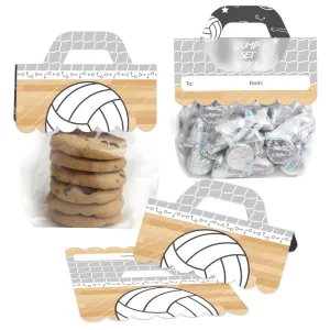 Bump, Set, Spike - Volleyball - DIY Baby Shower or Birthday Party Clear Goodie Favor Bag Labels - Candy Bags with Toppers - Set of 24