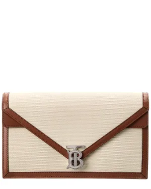 Burberry TB Envelope Canvas & Leather Clutch ( )