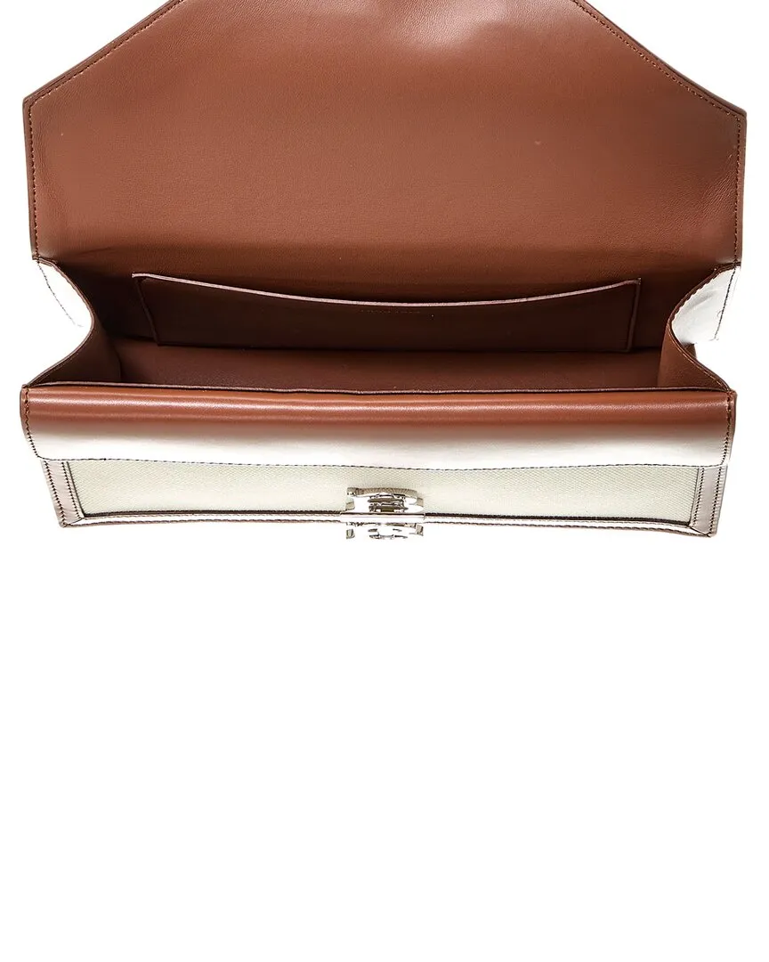 Burberry TB Envelope Canvas & Leather Clutch ( )
