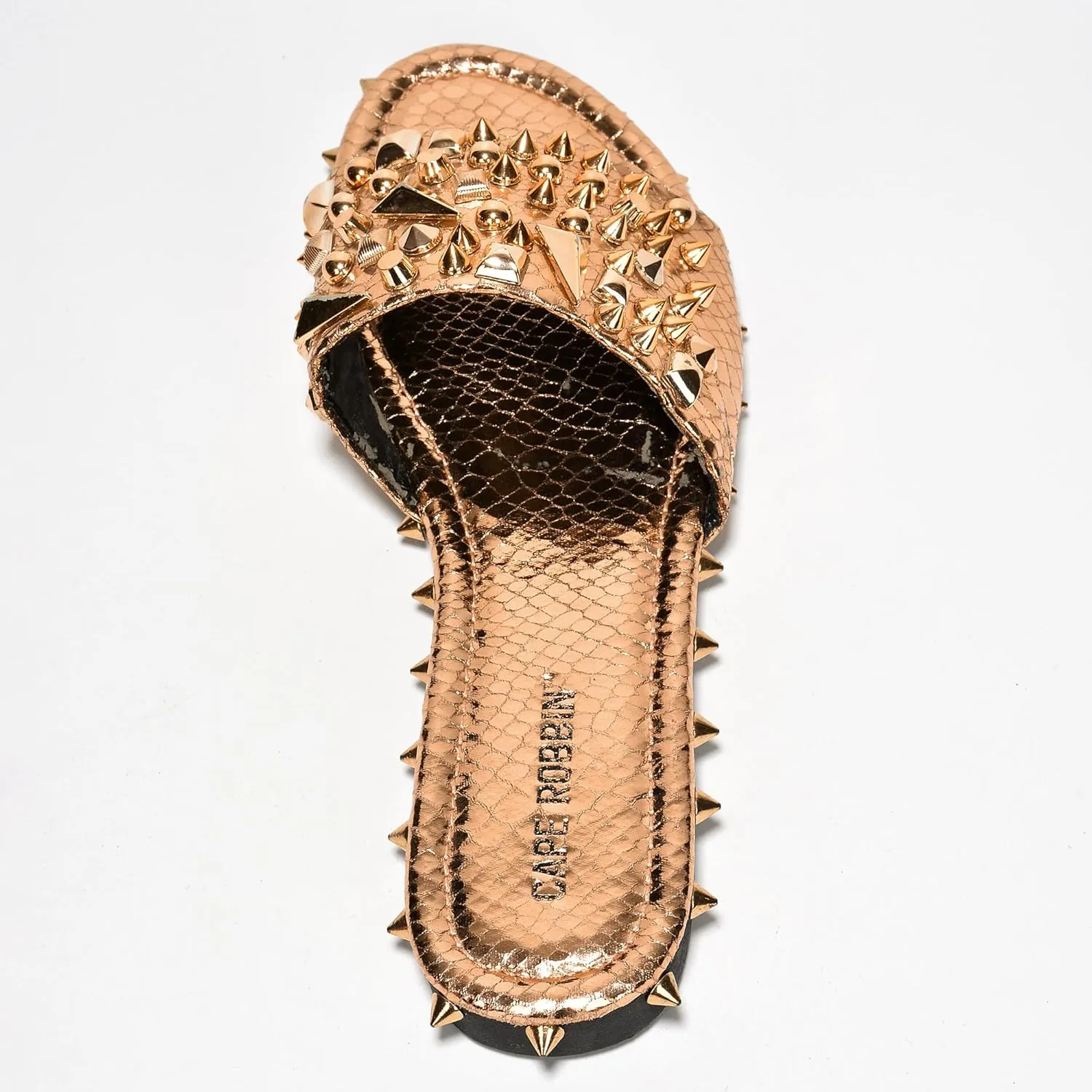 Cape Robbin Tonie Spike and Stud Adorned Flat Sandals (Tonie)