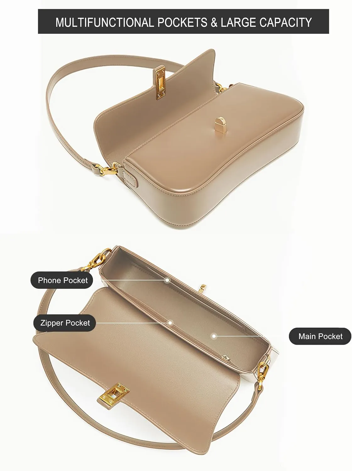 caqilore Genuine Leather Crossbody Bags for Women Shoulder Bag Women's Crossbody Handbags Leather Purses