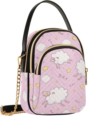Cartoon Sheep Pillow Star Crossbody Bags for Women Small Sling Cross Body Bag Fanny Packs Wallet Phone Mini Purse