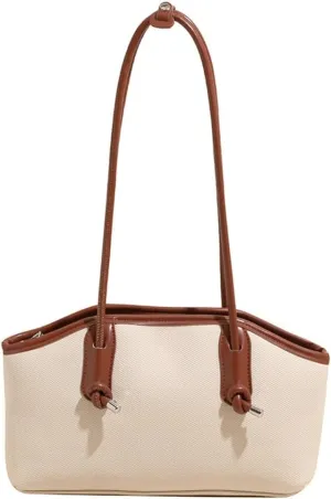 Casual Leather Shoulder Purses Summer Beach Bags For Women Canvas Clutch Bag Boston Purse Travel Underarm Handbags 2025
