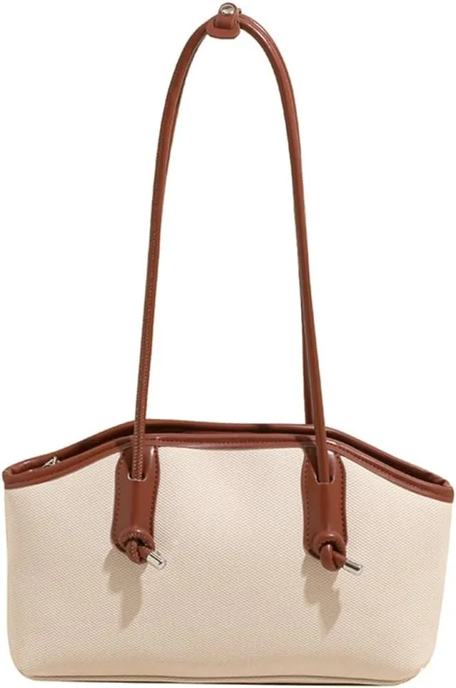 Casual Leather Shoulder Purses Summer Beach Bags For Women Canvas Clutch Bag Boston Purse Travel Underarm Handbags 2025