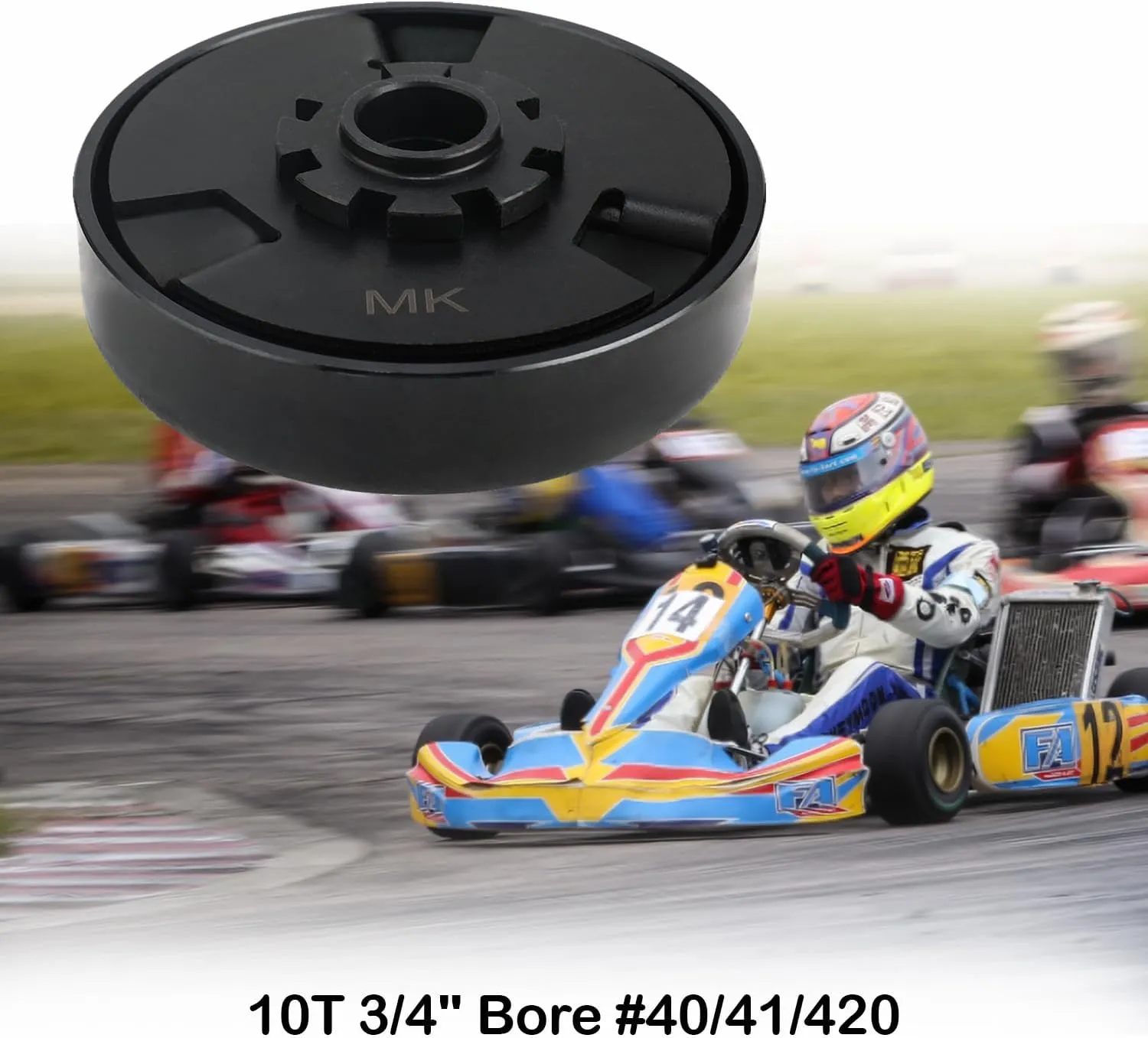 Centrifugal Clutch 3/4" Bore 10 Tooth for #40/41/420 Chain Up to 6.5 HP Predator 212 Clutch Go Kart Clutch Compatible with Go Kart Mini Bike