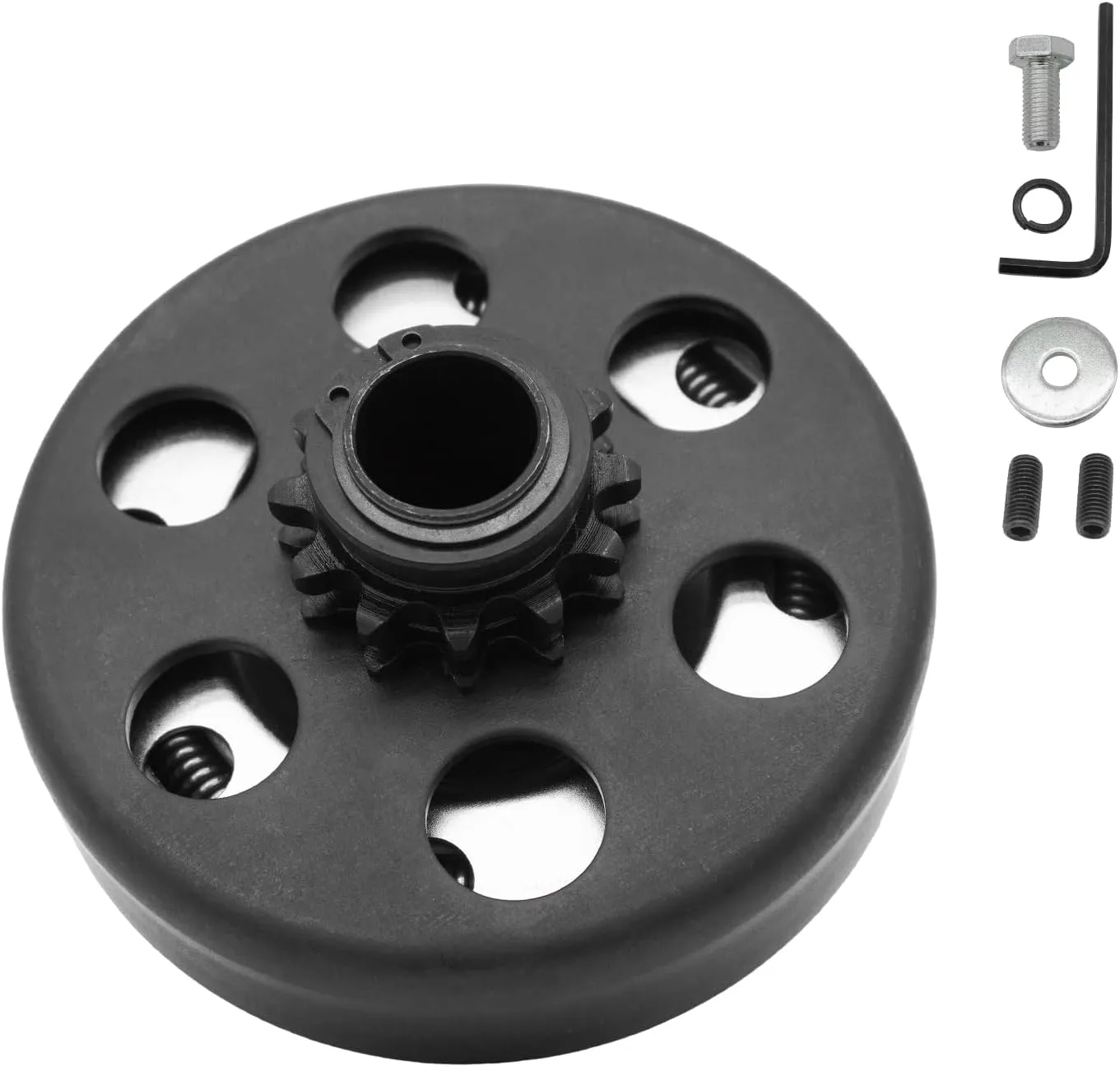 Centrifugal Clutch 3/4" Bore 12 Tooth for #35 Chain, Fit for 3/4" Bore Pedator 212cc, Honda GC GX and Most 2-6.5HP Small Engines performance Parts, MiniBike, Go Kart, Included Bolt and Washer Kit.