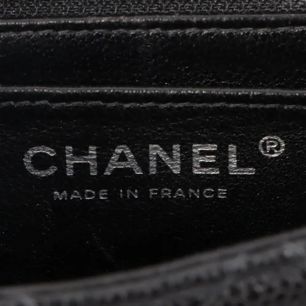 Chanel Around 2005 Made Caviar Skin Classic Flap Chain Bag Mini Black