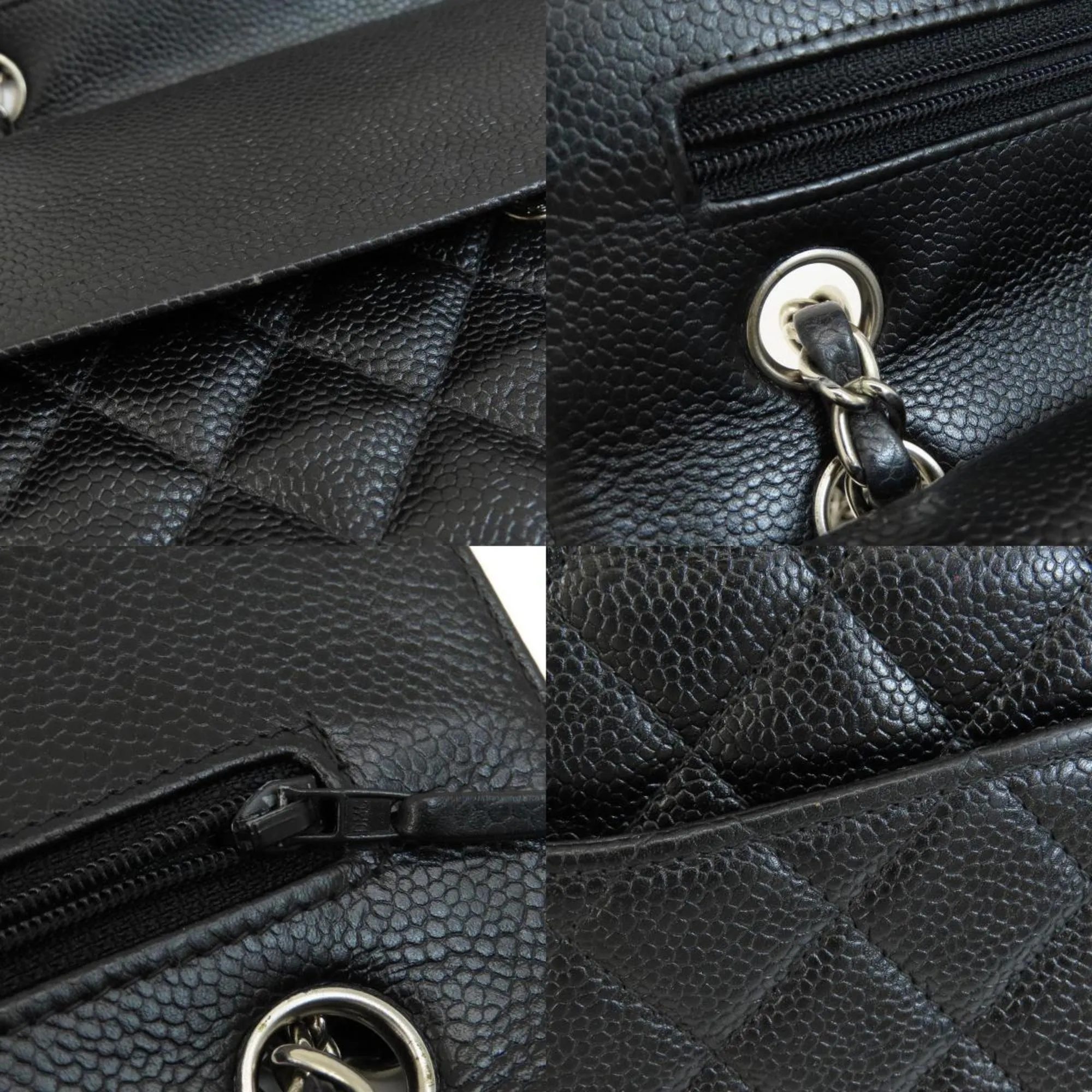 CHANEL Chain Shoulder Matelasse Bag Caviar Skin Women's