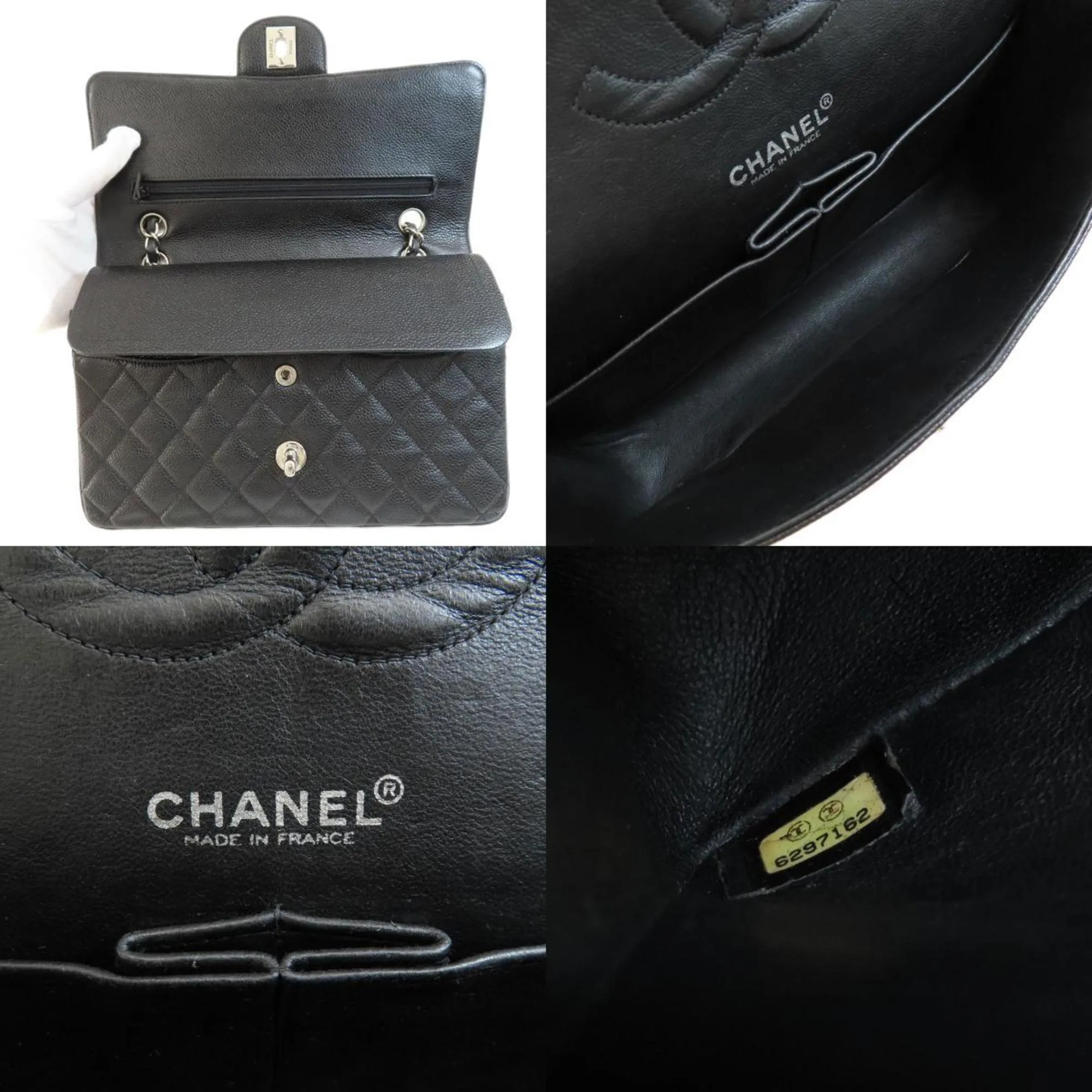 CHANEL Chain Shoulder Matelasse Bag Caviar Skin Women's