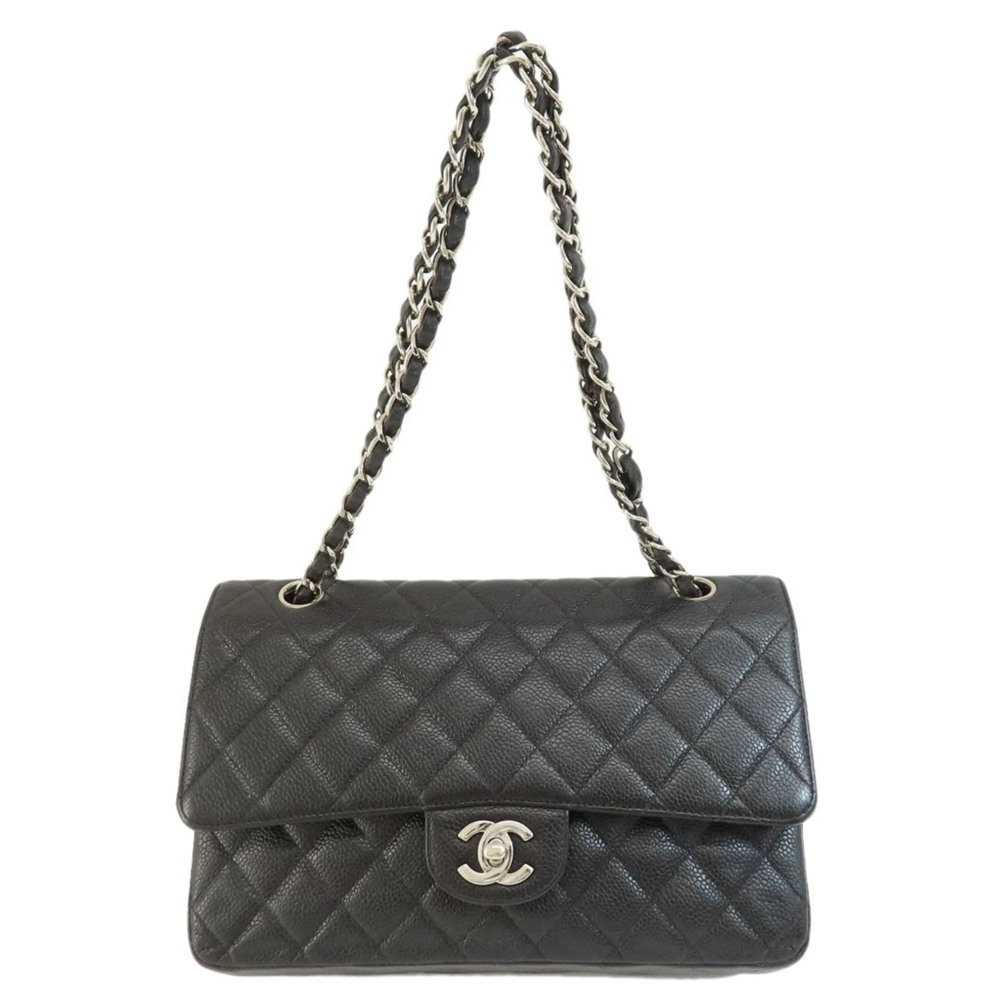 CHANEL Chain Shoulder Matelasse Bag Caviar Skin Women's