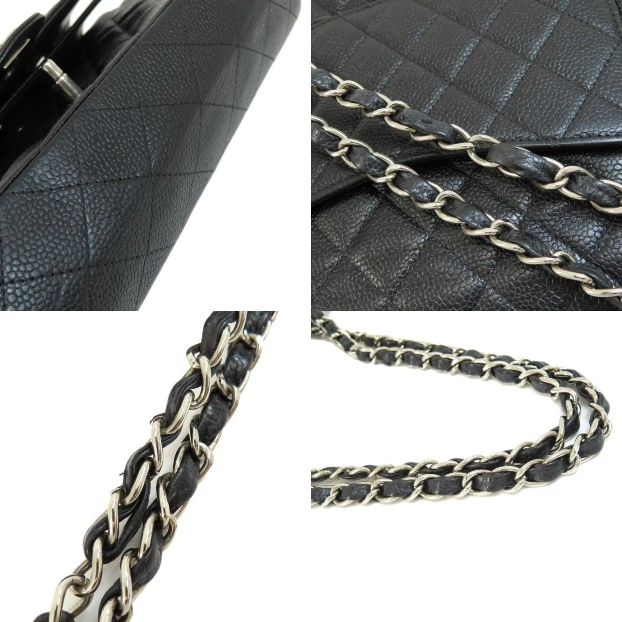 CHANEL Chain Shoulder Matelasse Bag Caviar Skin Women's
